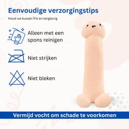 JustValue Penis Knuffel - 90 cm - Erotiek - Bodypillow - Piemel - Zacht - Kussen - Sex Toy - Beige - Vanille - Blank — thumbnail 3