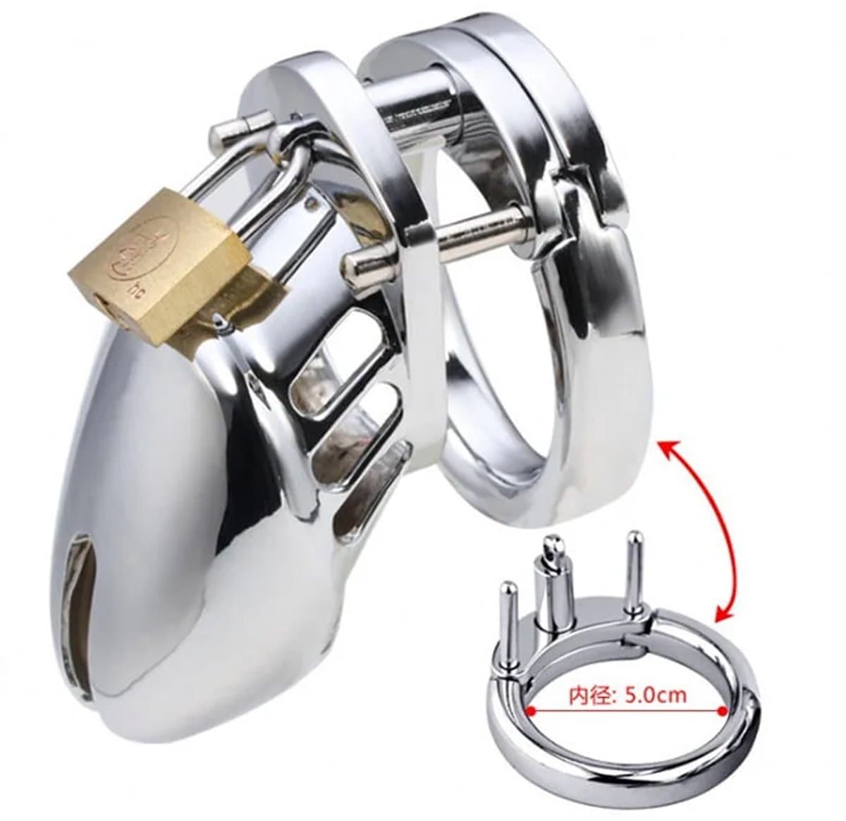 Metalen peniskooi met slot (5 cm) - kinky - BDSM - kuisheid — afbeelding 1