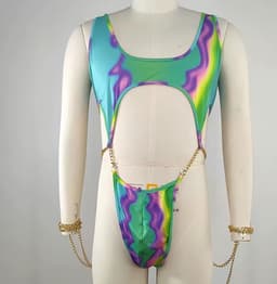 jumpsuit heren - Kettingen en handboeien - Bodysuit - Gekleurd — thumbnail 3