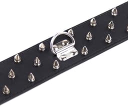 Smart Moves - Brede Collar met Spikes - Inclusief Leash - Zwart — thumbnail 3