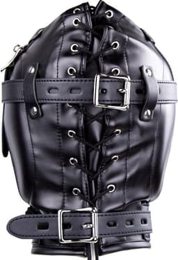 Banoch - Depraved Stopper Black - Zwart bondage masker van pu Leer | BDSM — thumbnail 5