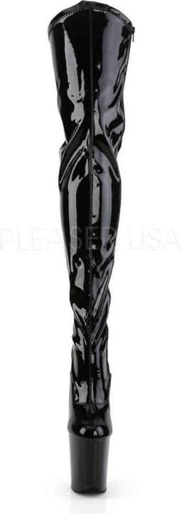Pleaser - FLAMINGO-3000 Plateau Overknee Laarzen - Paaldans schoenen - 38 Shoes - Zwart — thumbnail 2