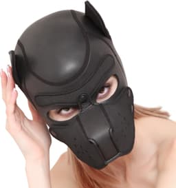 Banoch - Lindo Perrito Negro Neoprene - honden masker puppy play zwart neopreen — thumbnail 1