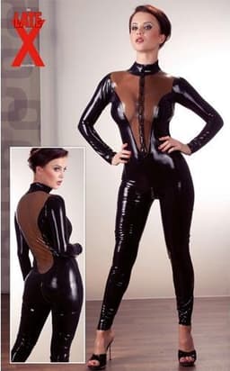 Latex Catsuit Zwart M — thumbnail 2