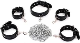 Kiotos - Budget Bondageset Met collar, hand- En voetboeien - Zwart — thumbnail 2