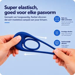 NØXA Hero - Cockring Vibrerend - Vibrerende Cockring - Penisring Siliconen - Flexibele Pasvorm - Meerdere Vibratiestanden- Sex Toys voor Koppels- Mannen - Navy — thumbnail 4