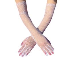 Dailygoods- Lange Handschoenen - Elegante Tule - Zomer Handschoenen - Gala Handschoenen - Zonnebescherming - Eén Maat - Comfortabel en Rekbaar - Zomerhandschoenen