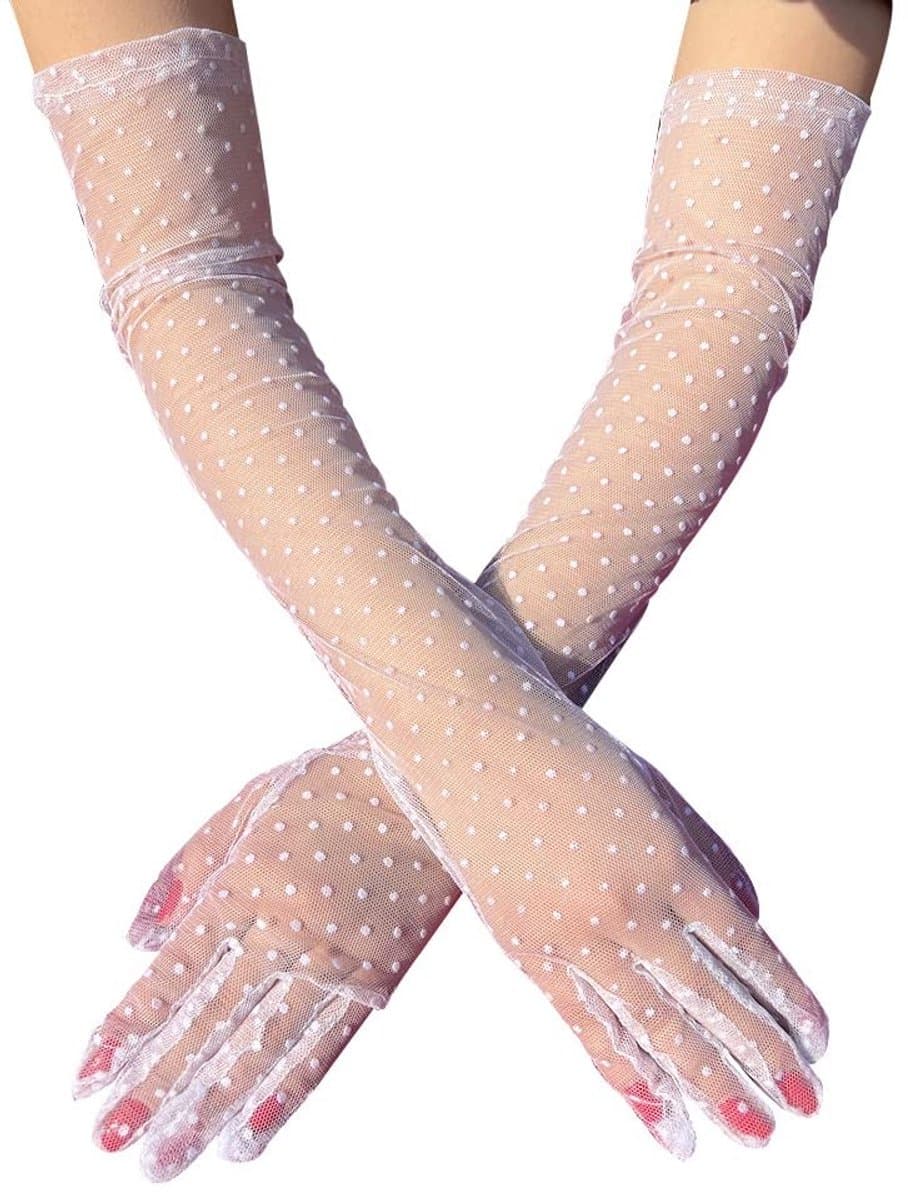 Dailygoods- Lange Handschoenen - Elegante Tule - Zomer Handschoenen - Gala Handschoenen - Zonnebescherming - Eén Maat - Comfortabel en Rekbaar - Zomerhandschoenen — afbeelding 1