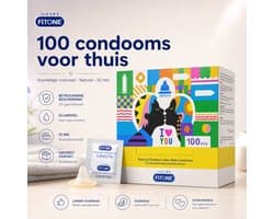 condooms 100 Stuks – condooms met glijmiddel-condooms 52 mm – condooms geurloos- condooms normaal- condooms voordeelverpakking –FiTONE