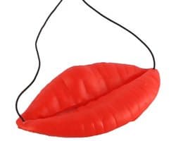 Dailygoods- Worstmond Decoratie - 2 Stuks - Grappige Rode Lippen - Feestdecoratie - Halloween Accessoire - 10x5.5 cm - Humoristische Sfeer