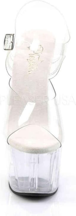 Pleaser - ADORE-708 Sandaal met enkelband, Paaldans schoenen - Paaldans schoenen - 41 Shoes - Transparant — thumbnail 2