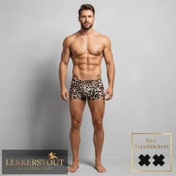 Heren Boxershort Luipaardprint - Zwart/Bruin - Sexy Herenondergoed - Maat M | LS163 — thumbnail 2
