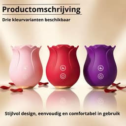 SF Toys – Roos Vibrator rood - 12 Zuigstanden - Clitoris Stimulator - Waterdicht - USB Oplaadbaar - Siliconen - Beschikbaar in 3 kleuren — thumbnail 2