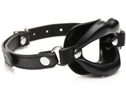 juicy lips - siliconen open mond gag - zwart