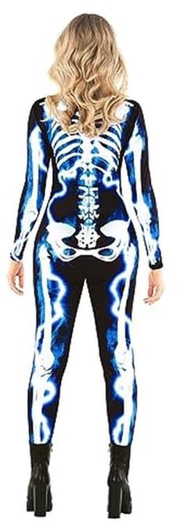 Morph elektrisch skelet bodysuit dames - vrouw skelet kostuum voor dames skelet Halloween kostuum — thumbnail 4