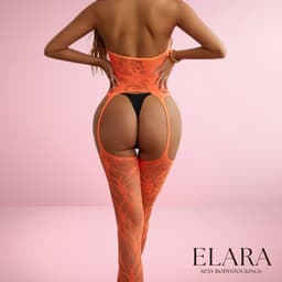 Elara - Calindra - Bodystocking Erotische Lingerie met Open Kruis - Catsuit - S t/m XL - Sexy Dames Lingerie - Mint — thumbnail 4