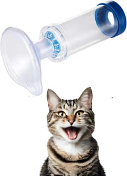 Huisdier Inhalator Spacer Met Gezichtsmasker - Draagbare Aerochamber Voor Katten, Comfortabel Gezichtsmasker Speciaal Voor Katten — thumbnail 1