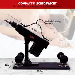 LoveVlijt - Seksmachine met Dildo en vele extra Opzetstukken - Complete Set - Sex Fuck Machine - Penetratie - Krachtige Seksmachine - Voor Mannen en Vrouwen - Discreet - Talloze Standjes - Fuck Machine - Neukmachine - Zwart — thumbnail 5