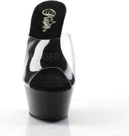 Pleaser - KISS-201 Muiltjes - Paaldans schoenen - 39 Shoes - Zwart/Transparant — thumbnail 2