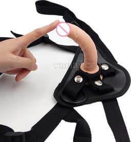 Voorbind Dildo - Strap On Set Met Dildo - Dildo - Strap On Harnas - Seksspeeltje - Sex Toy - Vrouwen / Mannen - 12CM — thumbnail 1
