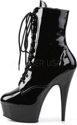 Pleaser - DELIGHT-1020 Plateau Laarzen - US 12 - 42 Shoes - Zwart — thumbnail 3