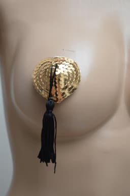 Gouden Hartvormige Tepelstickers Tepel PlakkerTepelkwastjes Nipple Sticker — thumbnail 3