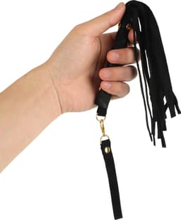 Banoch | Flogger klein zwart | imitatie suede zweep | zacht | 30 cm | BDSM — thumbnail 4