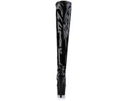 Pleaser Adore- 3000 Hoge laarzen boots plwateau Black Stretch Patent Zwart - US:10 EU:40 — thumbnail 4