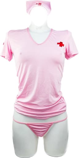 BamBella ® Sexy Cosplay Rollenspel kleding - Onesize - outfit dames Zuster pak Roze — thumbnail 1