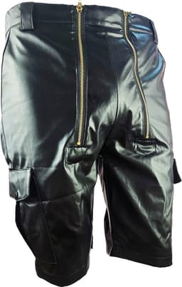 BNDGx® - Korte Broek Heren - Maat L - Open kruis Erotische Sex kleding - Nep Leer BDSM porno outfit Man Rollenspel kleding — thumbnail 2