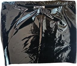 BamBella® - Datex (Mix latex en stof) mini rok - S/M - Sexy Erotische dames BDSM SM fetish kleding zwart — thumbnail 4