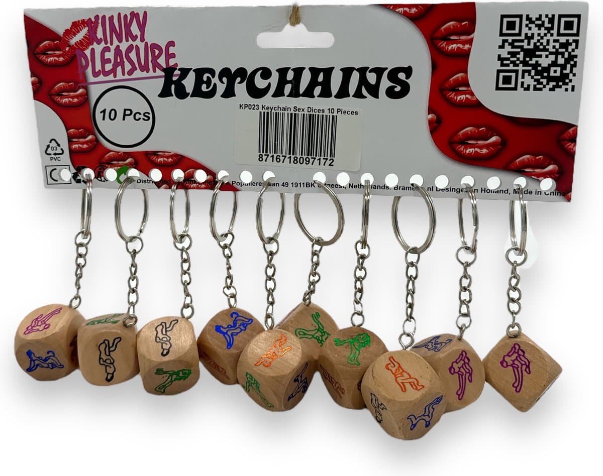 Sleutelhanger Met Seks Dobbelsteen 10 Stuks Met Display — afbeelding 1