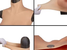 Korte Siliconen Borst - A-cup - 100% hypoallergene medische siliconen - protheses - + kanten choker - Wearable Borst - Kunstmatige Nep Borst - Korte Valse Borsten - Siliconen Huid - Crossdresser - Transgender - Mastectomie - Femboy - Body4Everybody — thumbnail 3