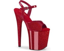 Pleaser - FLAMINGO809GP Sandaal met enkelband, Paaldans schoenen - US 13 - 44 Shoes - Bordeaux rood