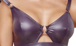 Cottelli Collection Open Lingerie in Erotisch Wetlook Stijl - Open Kruis Lingerie - Extra Comfortabele Fit - Maat S — thumbnail 4