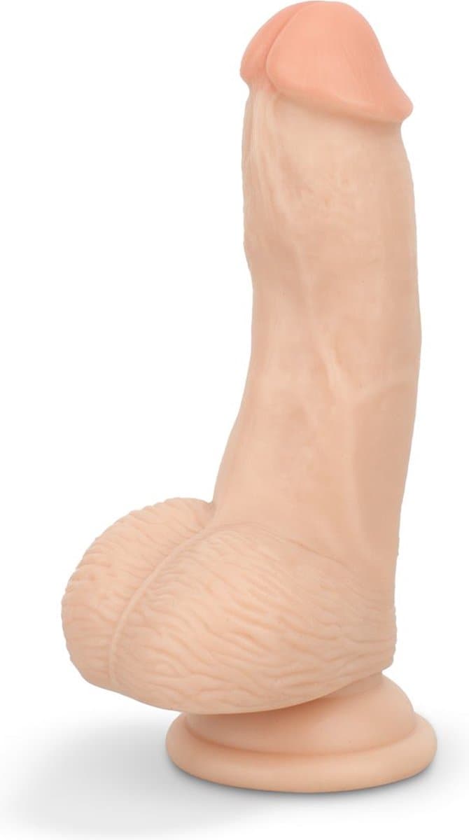 Dildo met ballen 12 cm - Beige — afbeelding 1