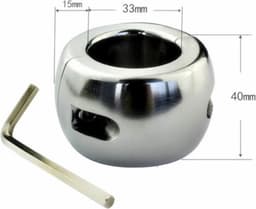KG Heavy Stainless Steel Ball Stretcher 40 x 33 x 1.5 mm 411 gram deelbaar — thumbnail 1