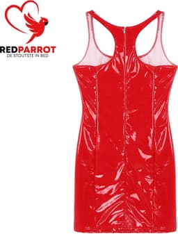 Korte latex jurk - Strak - Rood - Erotisch - Mini dress — thumbnail 2