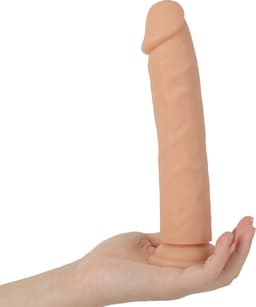 Banoch Dildo 25 cm | Rechte Beige Siliconen Dildo met Zuignap | Extra Large | Ø 4 cm | Realistisch & Flexibel — thumbnail 3