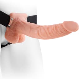 Pipedream - Fetish Fantasy - Hollow Strap-On with Balls - 9 Inch - Skin — thumbnail 1