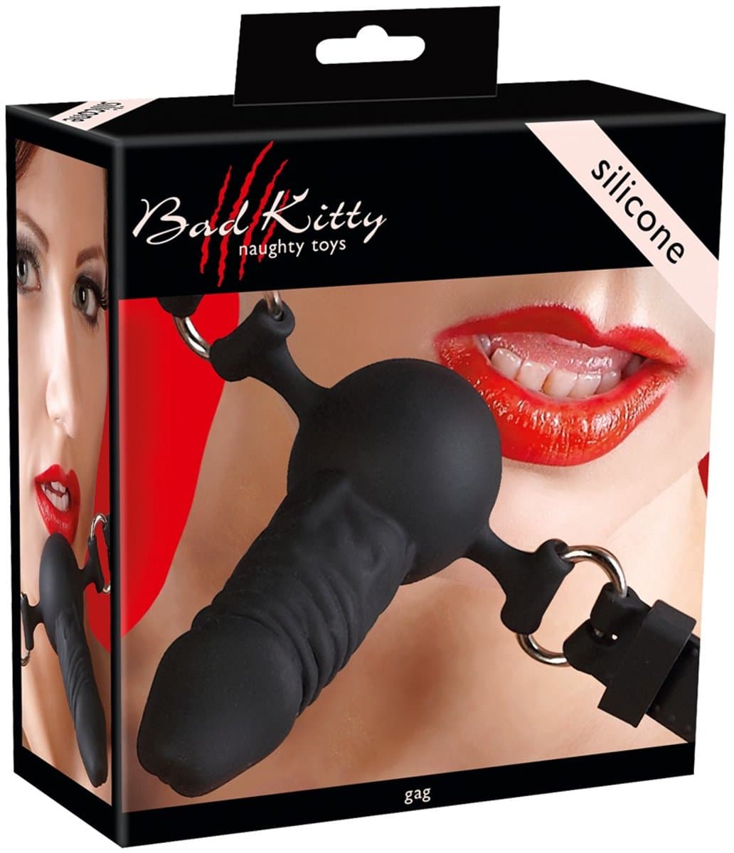 Zwarte Ball gag penisvorm — afbeelding 1