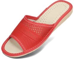 Dames Slippers Echt Leer Open Teen Zomer Zacht Voetbed Verschillende Kleuren