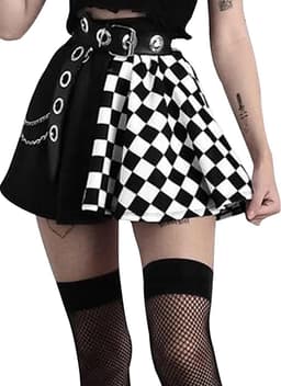 Gothic rok dames zwart kant hoge taille A-lijn minirok steampunk cosplay — thumbnail 1
