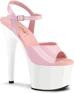 Pleaser - ADORE709 Sandaal met enkelband, Paaldans schoenen - US 11 - 41 Shoes - Roze/Wit — thumbnail 1