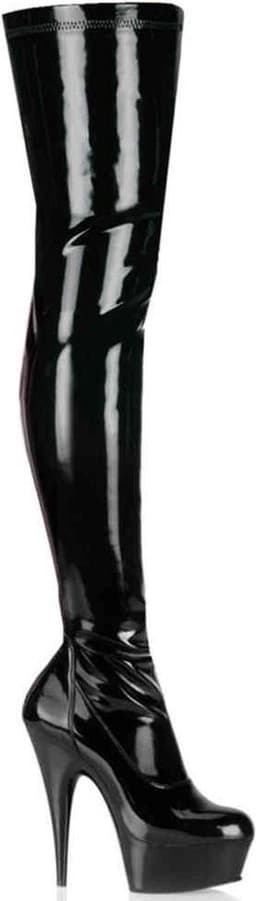 EU 45 = US 14 | DELIGHT-3000 | 6 Heel, 1 3/4 PF Thigh High Boot, Side Zip — thumbnail 1