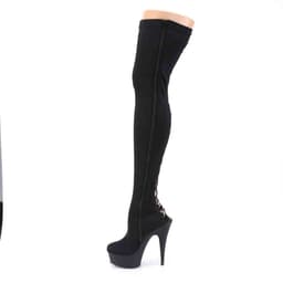 DELIGHT-3003 (EU 39 = US 9) 6 Heel, 1 3/4 PF Back Lace-Up Thigh Boot, Side Zip — thumbnail 3