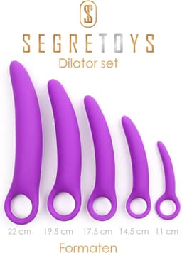 Segretoys - Siliconen Dilator Set voor Vaginisme - Zachte Dildo Set - Ondersteuning bij Vaginisme, Vulvitis of Bekkenproblemen - Vaginale Training - Seksspeeltjes voor Vrouwen - Set van 5 - Paars — thumbnail 3