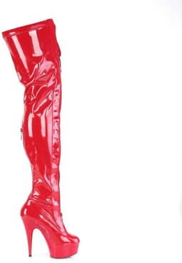 Pleaser - DELIGHT3027 Plateau overknee Laarzen - US 5 - 35 Shoes - Rood — thumbnail 3