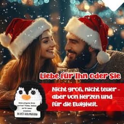 Liefdes Pinguïn - Romantisch Geschenk - Cadeau Geven - Handgemaakt Ontwerp - 5 x 7 cm - Wit Zwart — thumbnail 2