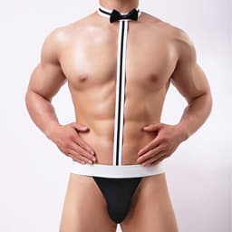 JHUBERS- Mankini sexy strandbadpak - Bretels/tanga - Ondergoed voor heren - Borat stijl - Eén maat - Hoogwaardige materialen - Zwemkleding — thumbnail 3